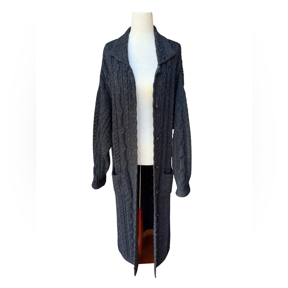 Inis Crafts Gray Wool Ankle Length Sweater Size Medium